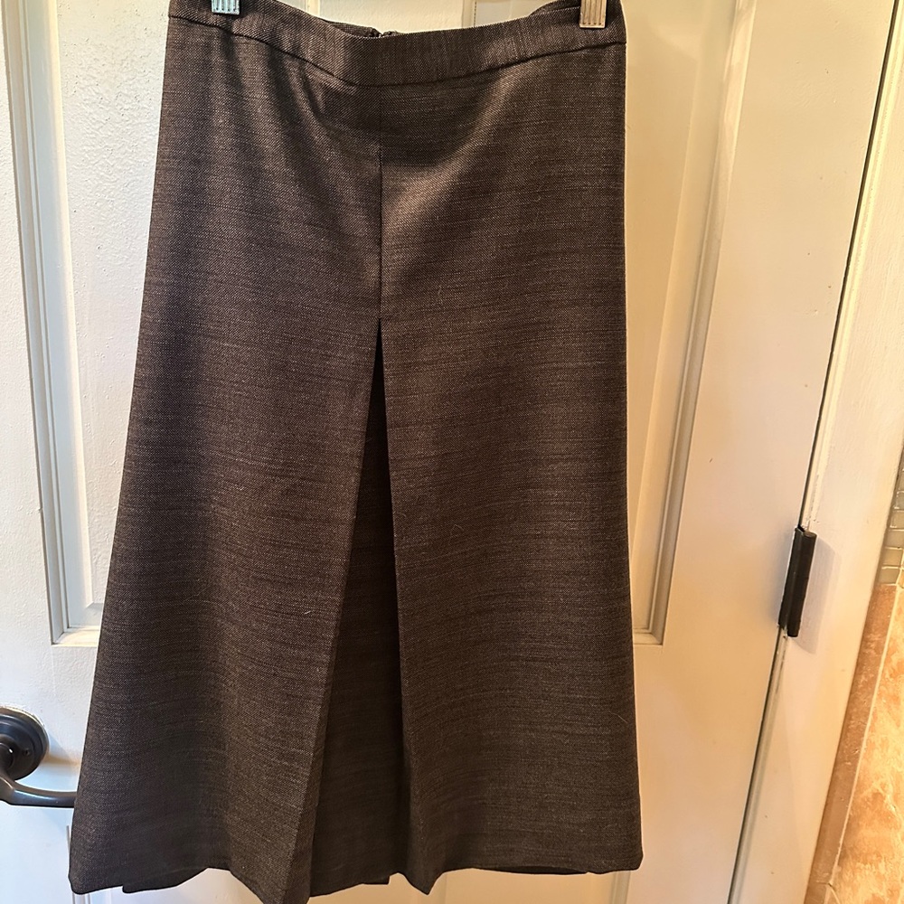 2008 Gap Lined Wool Blend Skirt With Stretch — Black/Charcoal Gray Micro Print